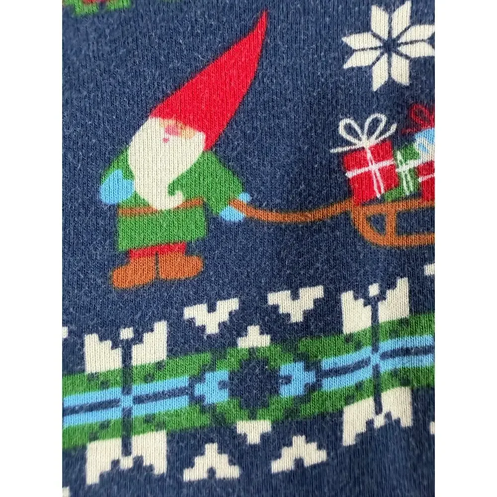 Hanna Andersson Gnome Christmas Long John Pajama Set Navy Size 4
